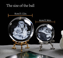 Load image into Gallery viewer, Customized Lase Engraving Kids Photo Glass Crystal Sphere