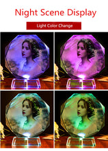 Load image into Gallery viewer, Personalized Colorful Lights Crystal Photo Ornaments - ISUNGIFTS