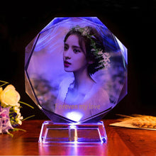 Load image into Gallery viewer, Personalized Colorful Lights Crystal Photo Ornaments - ISUNGIFTS