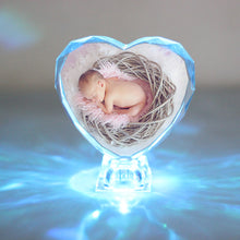 Load image into Gallery viewer, Personalized Colorful Lights Crystal Photo Ornaments Heart Shape - ISUNGIFTS