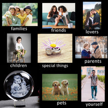 Load image into Gallery viewer, Photo Custom Crystal Photo Ball Gift Glass Present with Changeable LED Base Wedding Gift for Guests Personalized Souvenir Party