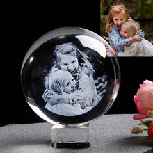 Load image into Gallery viewer, Customized Lase Engraving Kids Photo Glass Crystal Sphere
