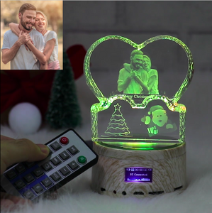 Custom 3D Photo Crystal Lamp Christmas Gifts - ISUNGIFTS