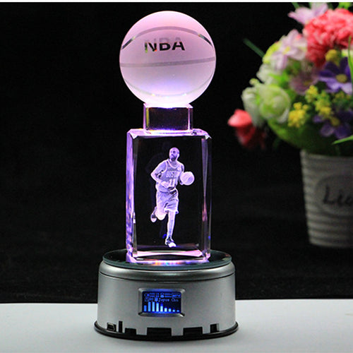 Custom 3D Crystal Football Music Bluetooth Photo Night Light - ISUNGIFTS