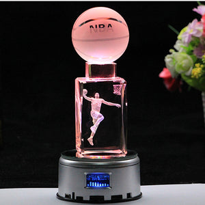 Custom 3D Crystal Football Music Bluetooth Photo Night Light - ISUNGIFTS