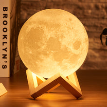 Load image into Gallery viewer, Moon Lamp 3D Print Usb 3 Color Tap Control Change Remote LED Night Light Gift
