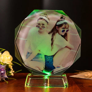 Personalized Colorful Lights Crystal Photo Ornaments - ISUNGIFTS