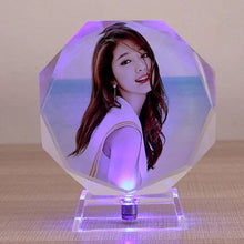 Load image into Gallery viewer, Personalized Colorful Lights Crystal Photo Ornaments - ISUNGIFTS
