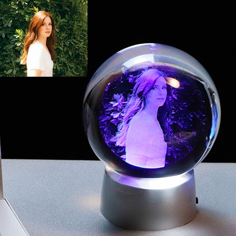 Photo Custom Crystal Photo Ball Gift Glass Present with Changeable LED Base Wedding Gift for Guests Personalized Souvenir Party
