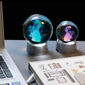 Photo Custom Crystal Photo Ball Gift Glass Present with Changeable LED Base Wedding Gift for Guests Personalized Souvenir Party