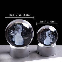 Load image into Gallery viewer, Photo Custom Crystal Photo Ball Gift Glass Present with Changeable LED Base Wedding Gift for Guests Personalized Souvenir Party

