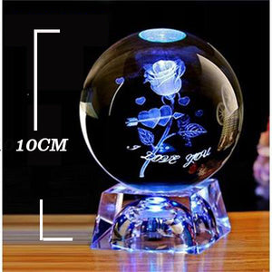 Personalized Colorful Lights Crystal Photo Ornaments Circle Shape - ISUNGIFTS